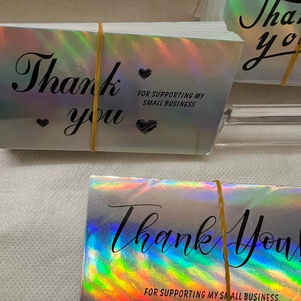 Thank you Holographic Cards 50 Counts New - Picture 3 of 6
